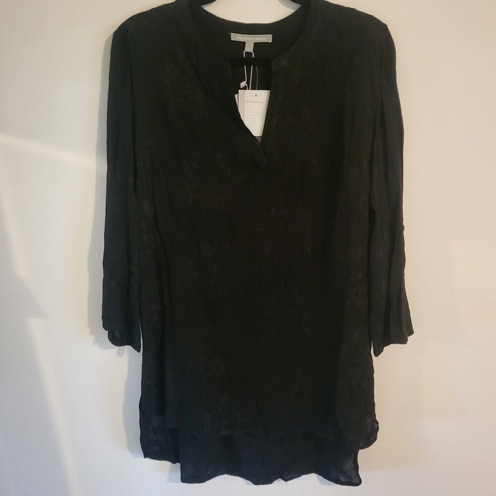 Black Blouse with Embroidery